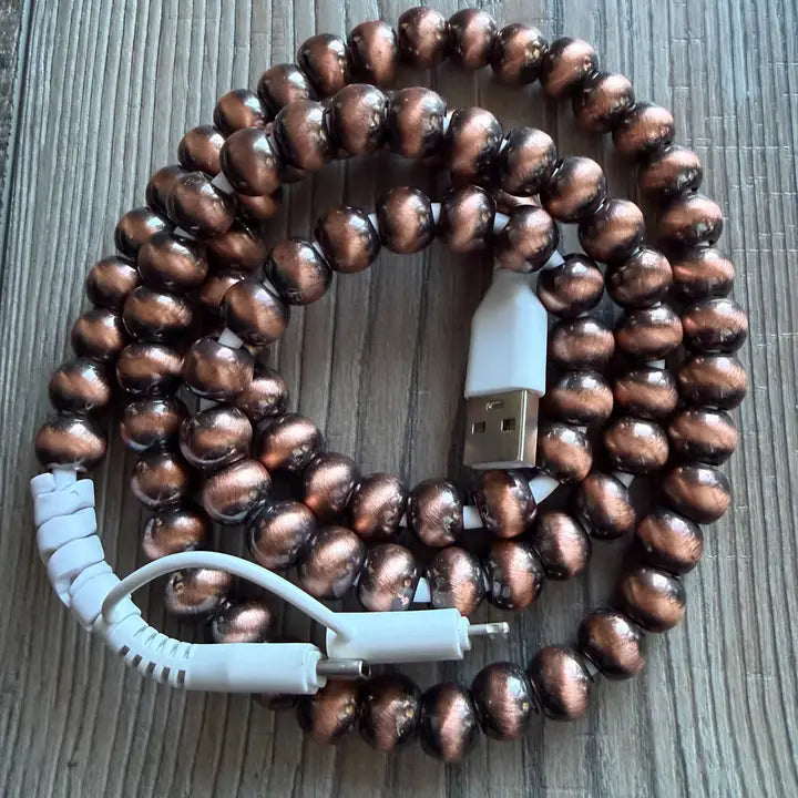 Beaded Phone Charger with Lightning & USB-C Cable