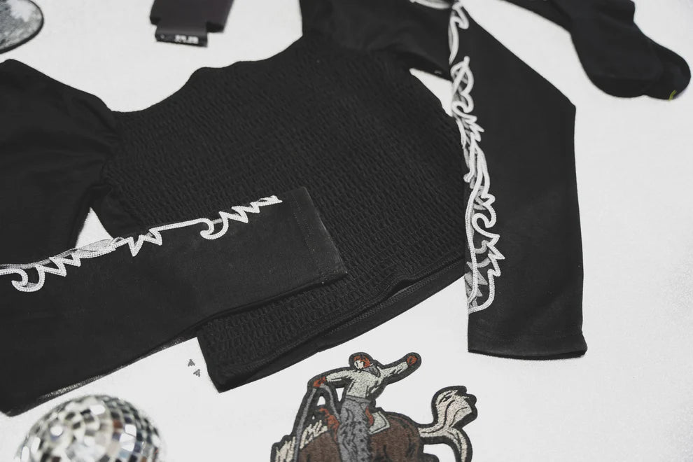Cut It Western Cropped Longsleeve
