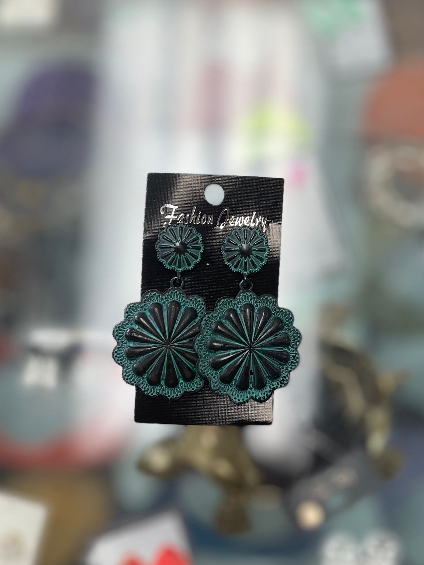 Two Tier Western Concho Earrings