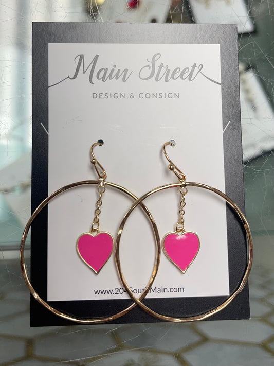 Circle Heart Vday Earrings