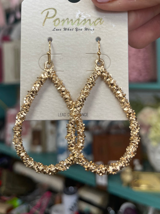 Chunky Gold Teardrop Earrings
