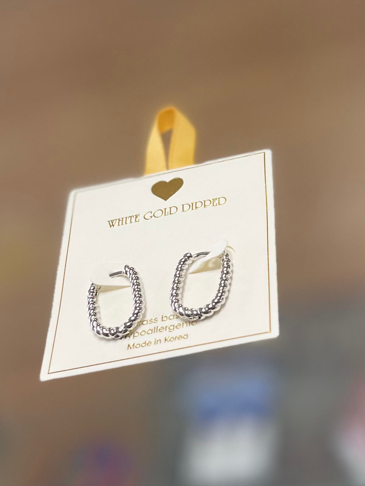 White Gold Dipped Earrings