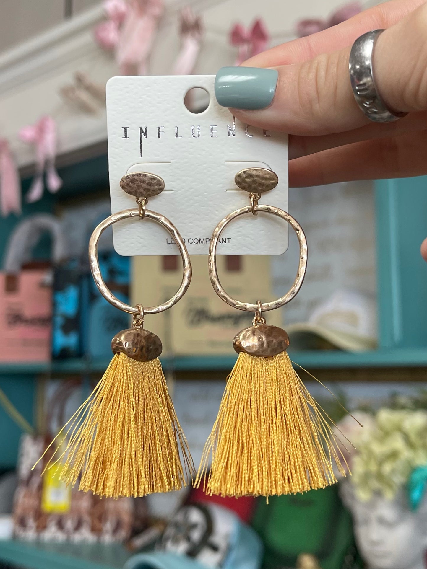 Boho Style Gold Earrings With Tassel
