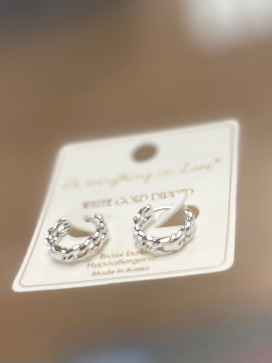 White Gold Dipped Earrings