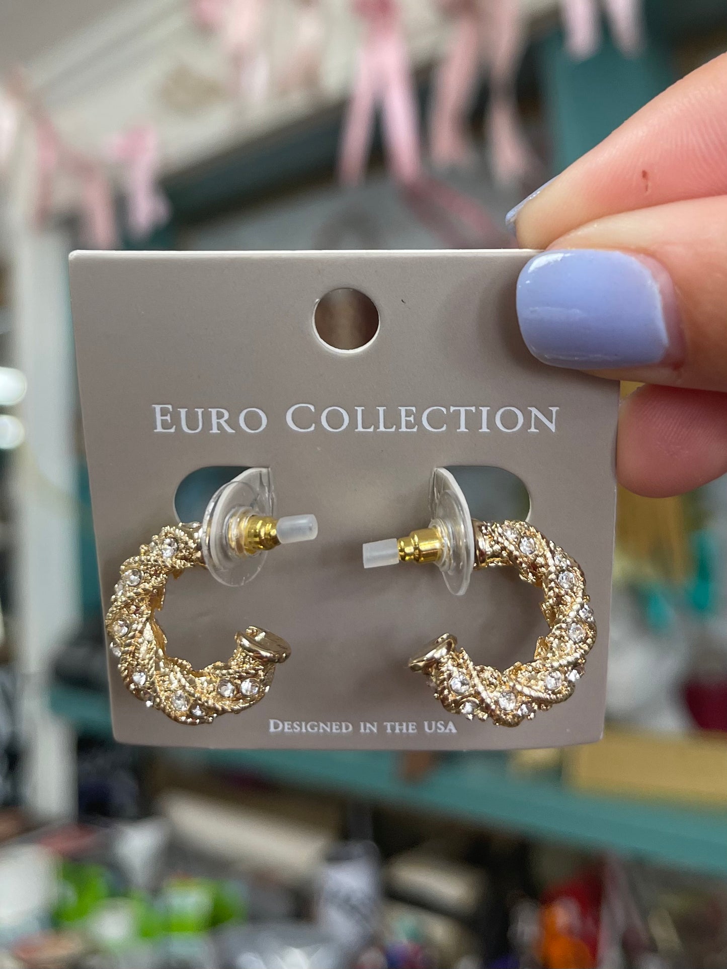 Gold & Silver Sparkly Studded Earrings