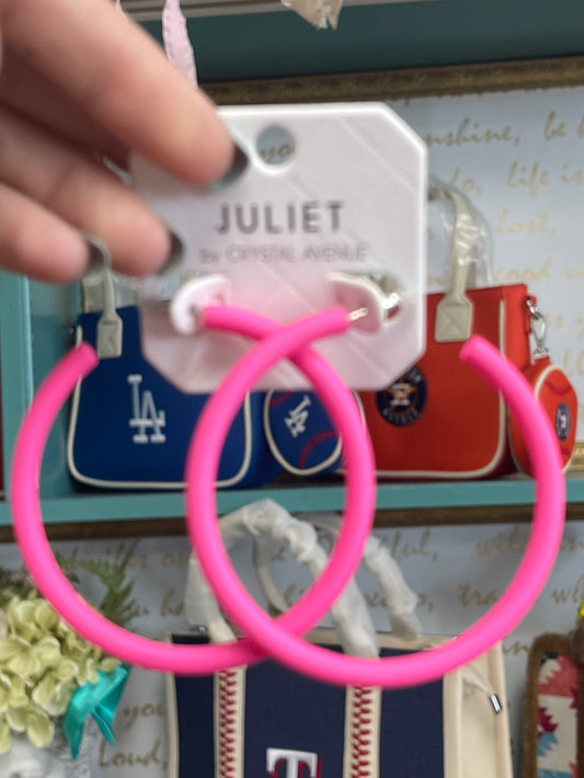 Hot Pink Statement Hoop Earrings