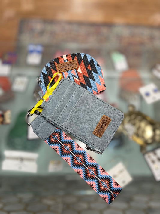 Wrangler Southwestern Art Print Dual Pouch Wristlet