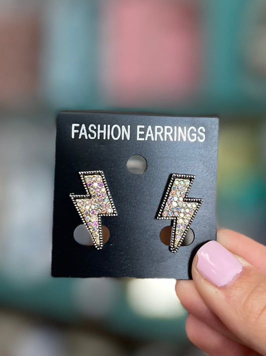 Lightning Bolt Stud Earrings