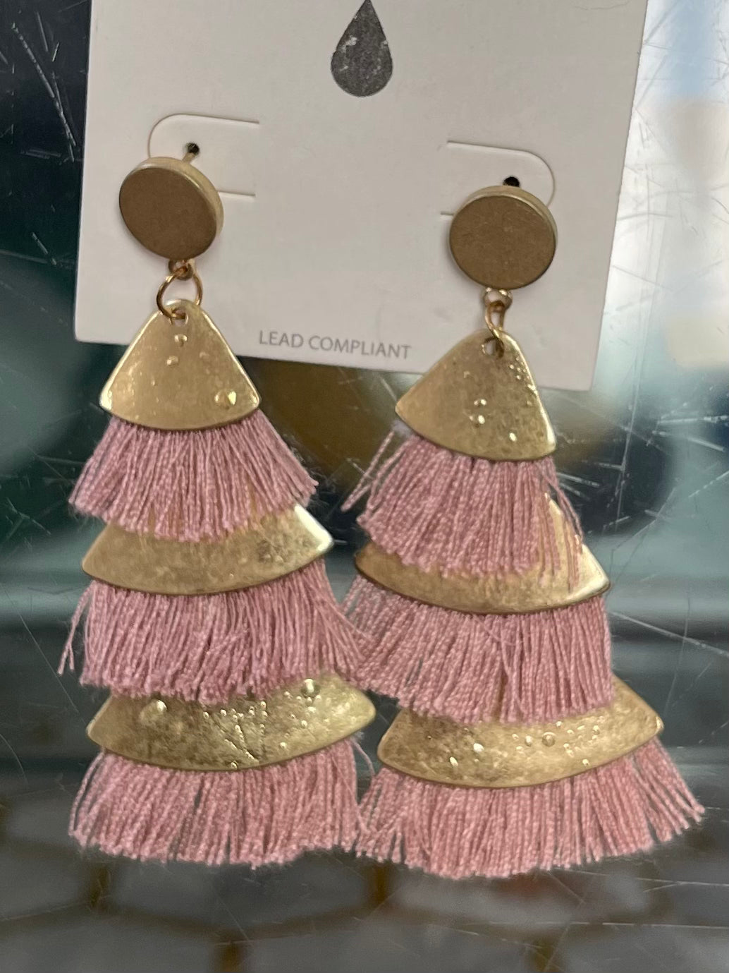 3 Tier Gold Earrings With Tassels