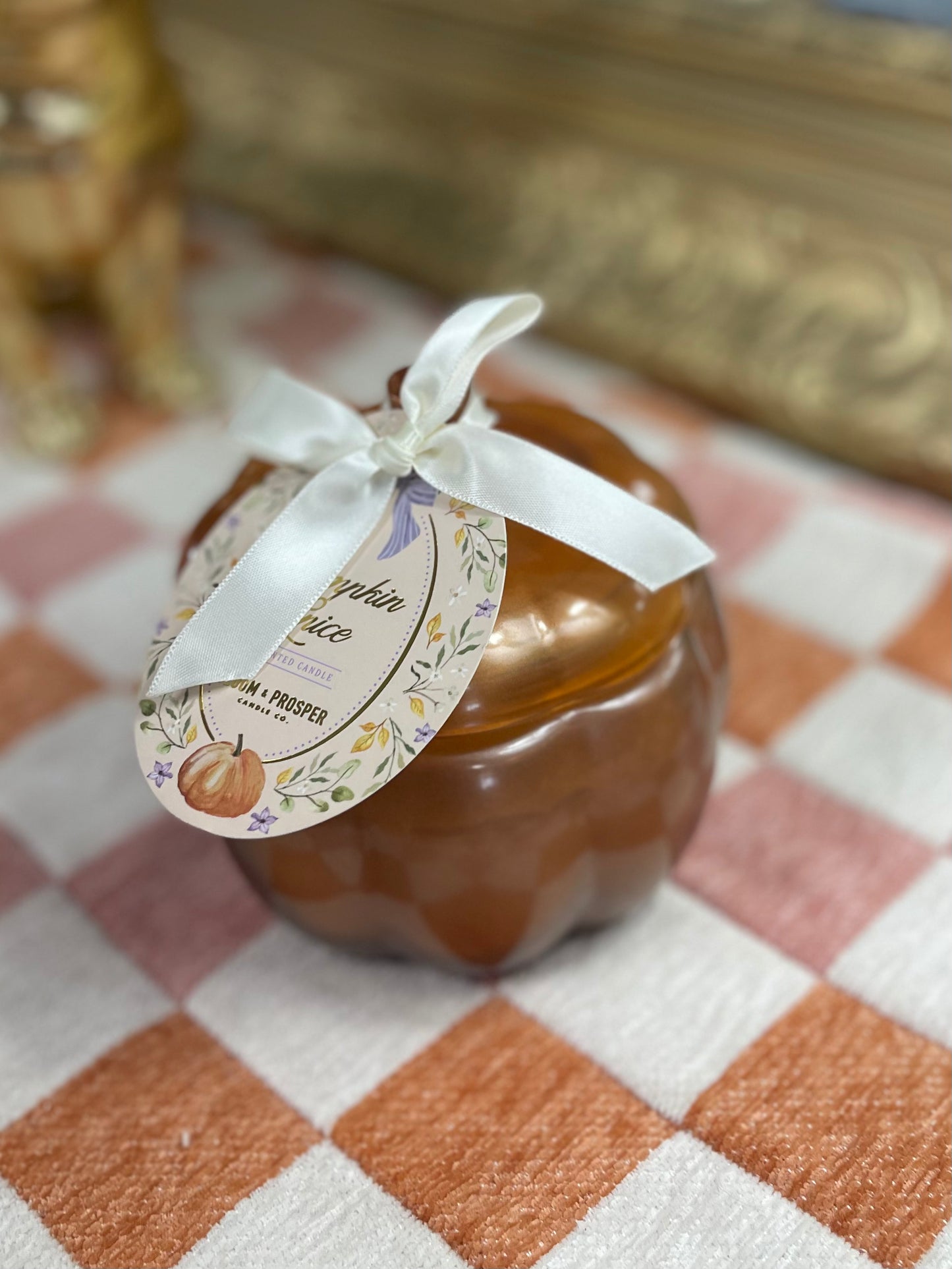 2 Wick Glass Fall Pumpkin Candle