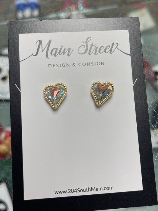 Charming Vday Heart Studs