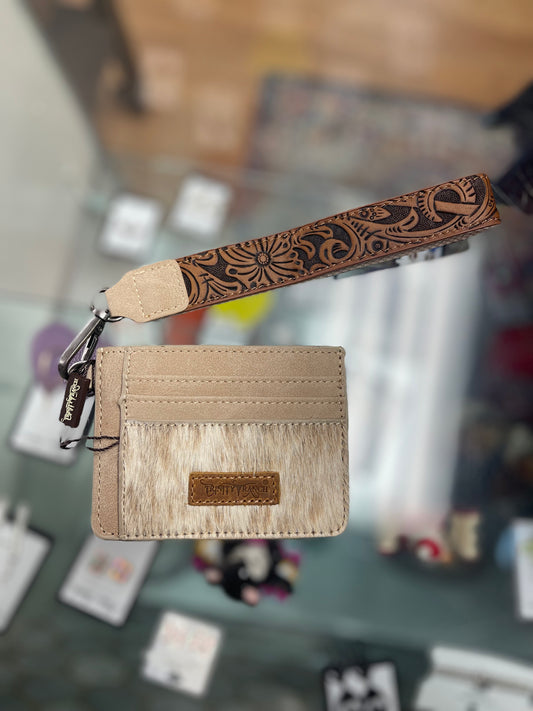 Trinity Ranch Hair-On Cowhide Key Ring Card Case