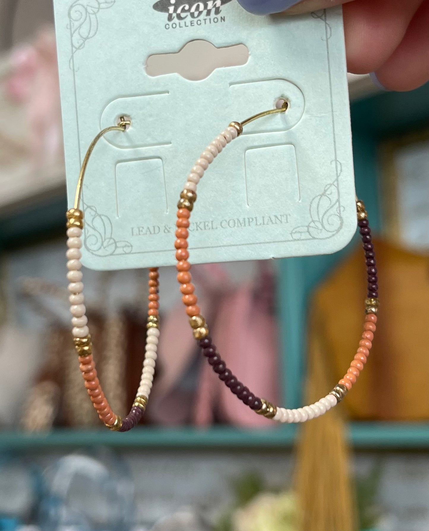 Beaded Navajo Hoops