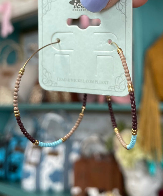 Beaded Navajo Hoops