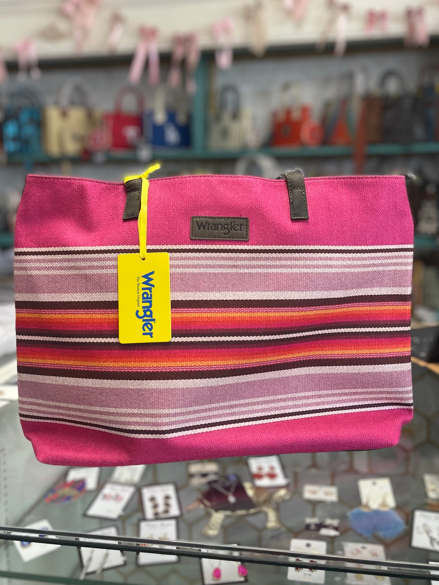 Wrangler Aztec Pattern Dual Sided Print Canvas Tote Bag - Pink