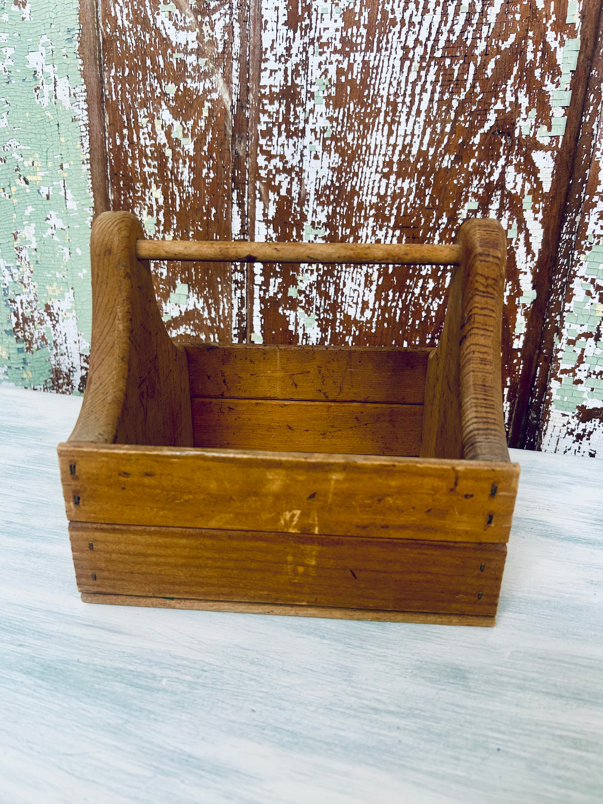 Vintage wooden tool caddy