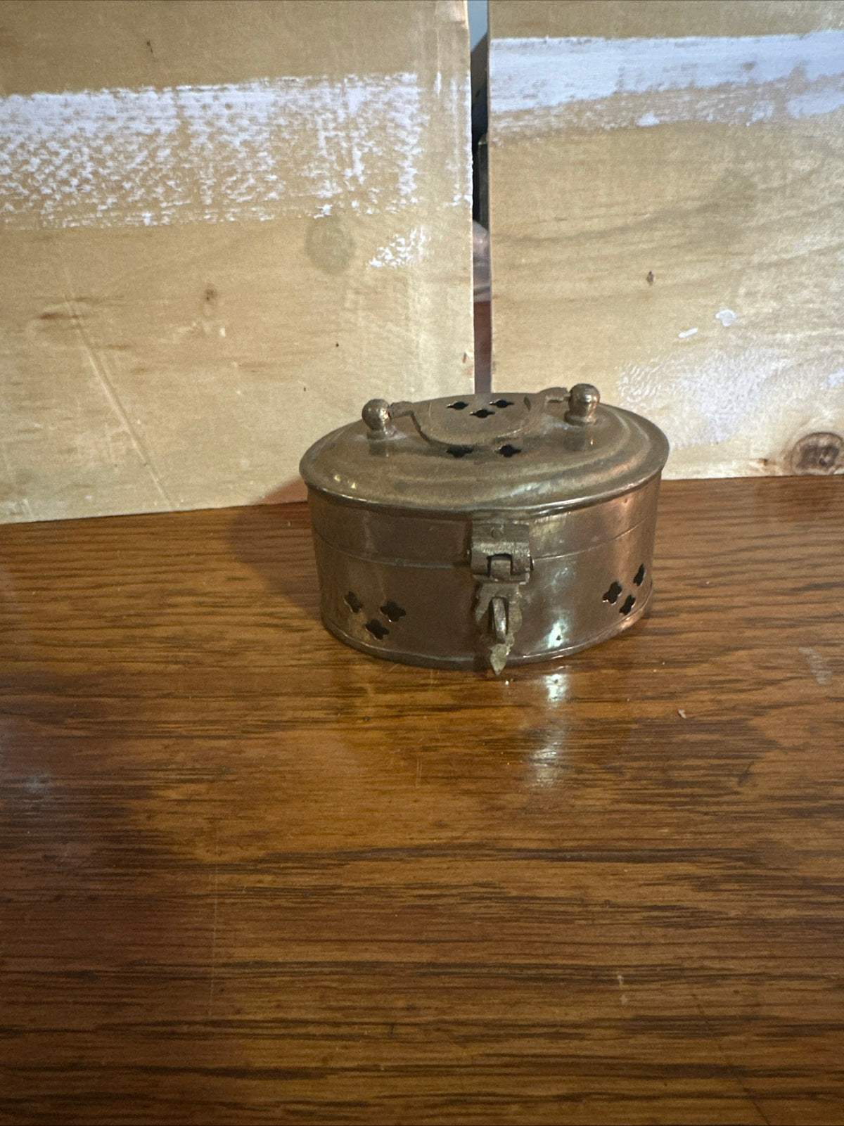 vintage brass cricket box