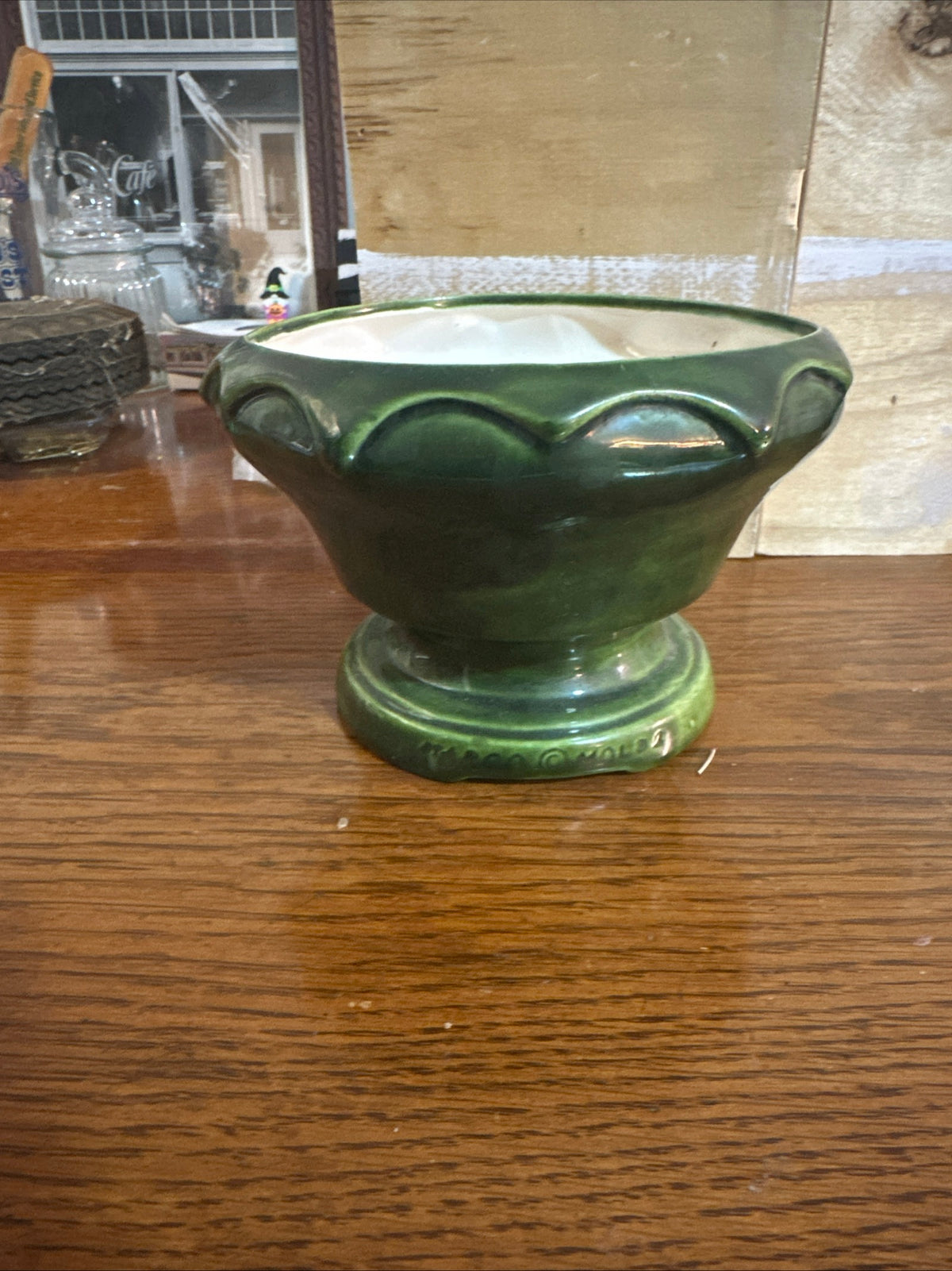 vintage ceramic pedestal planter