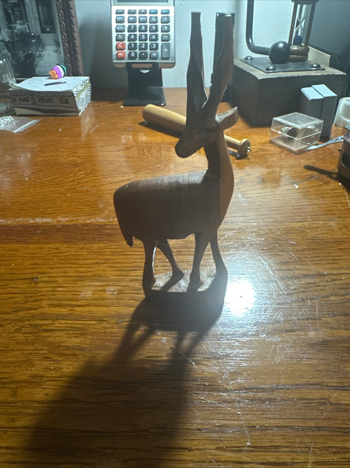 Hand Carved  Wooden Gazelle