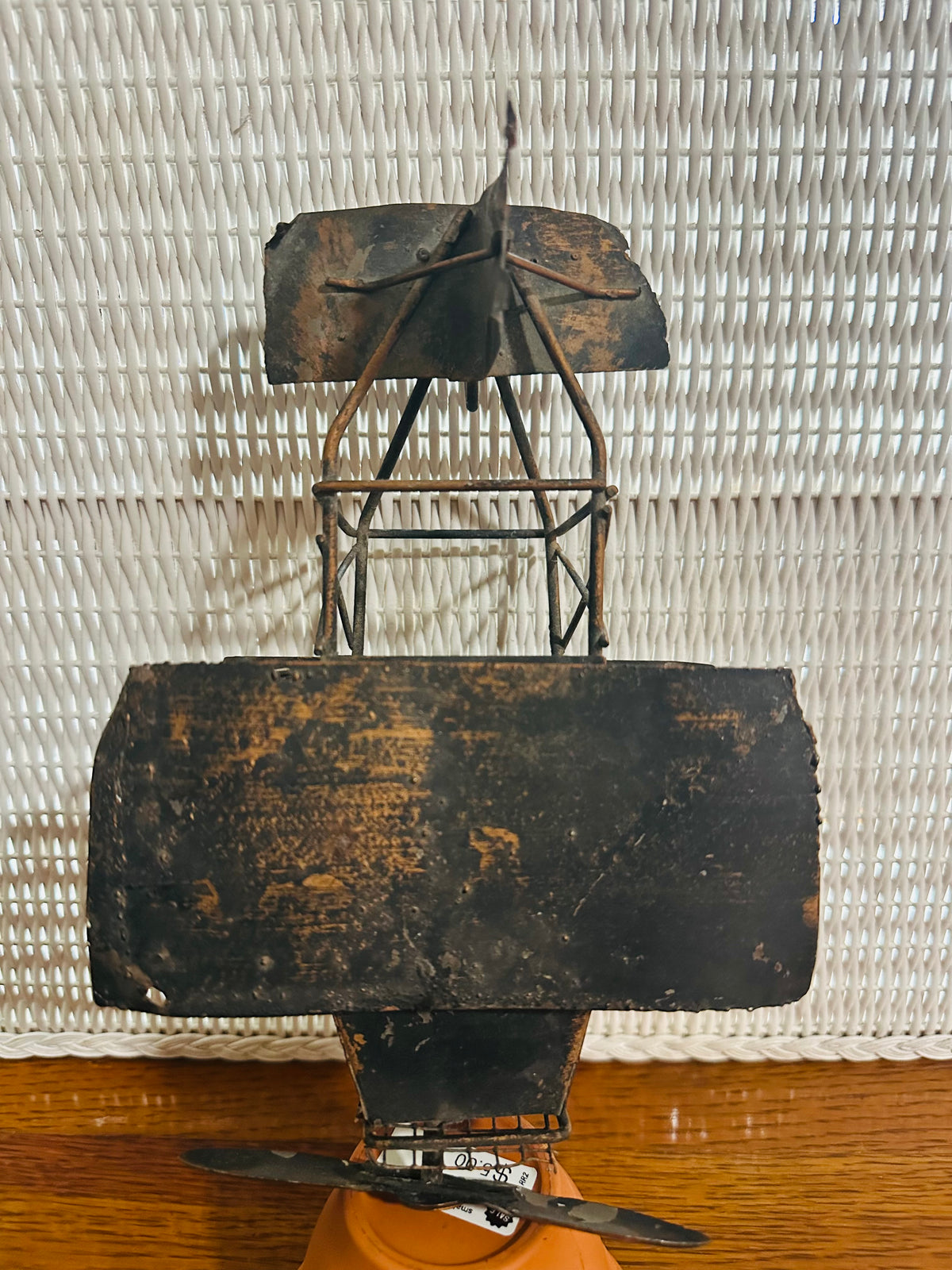 Vintage metal copper plane music box