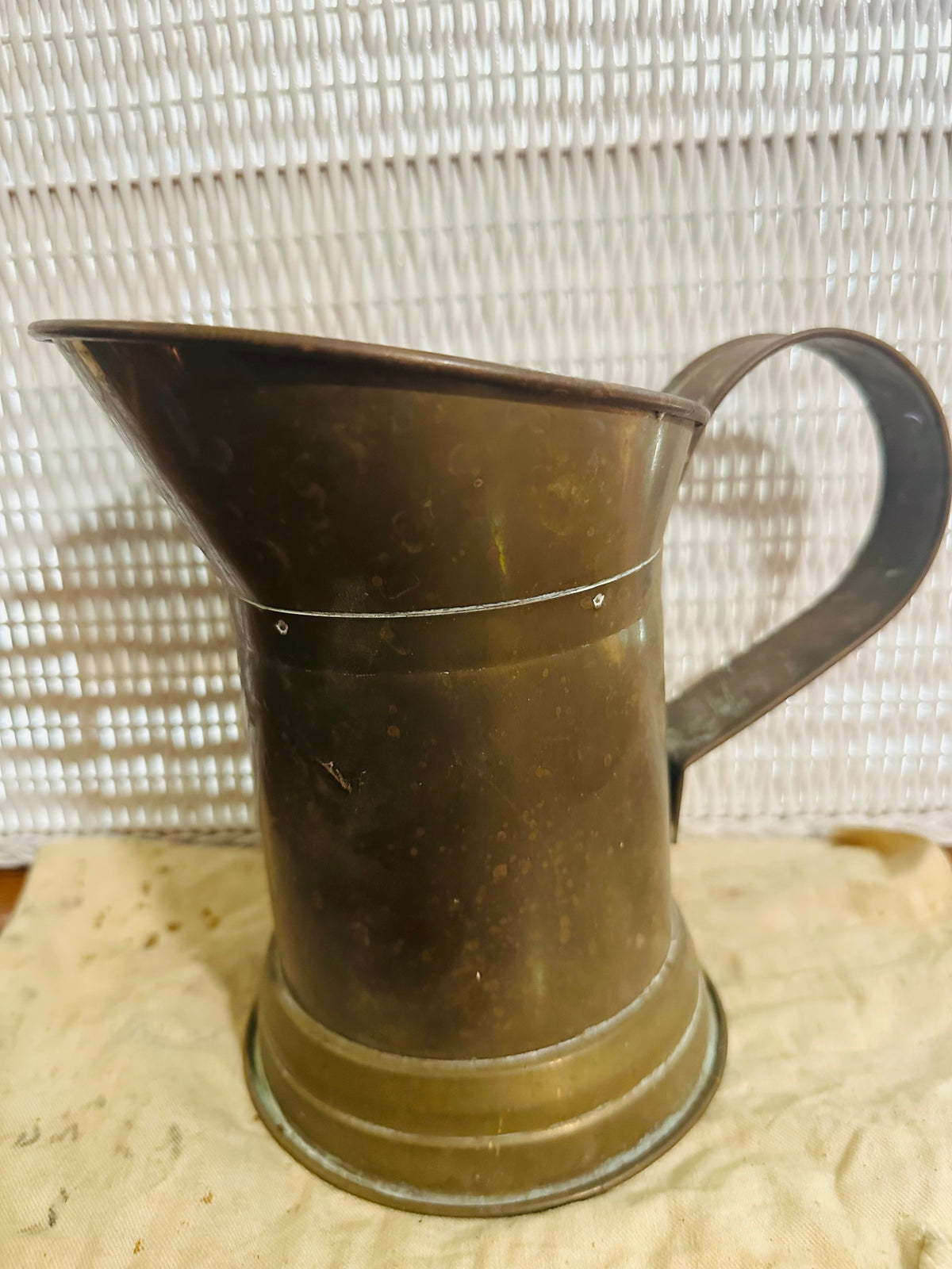 vintage brass / copper 1 liter measuring pitcher