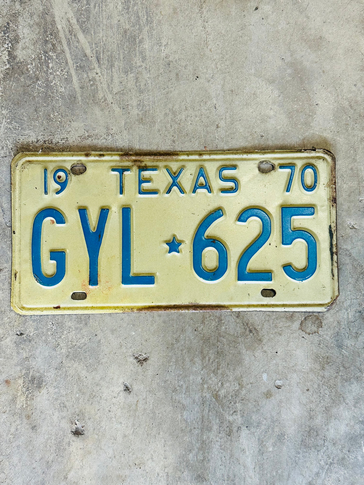 1970 Texas license plate