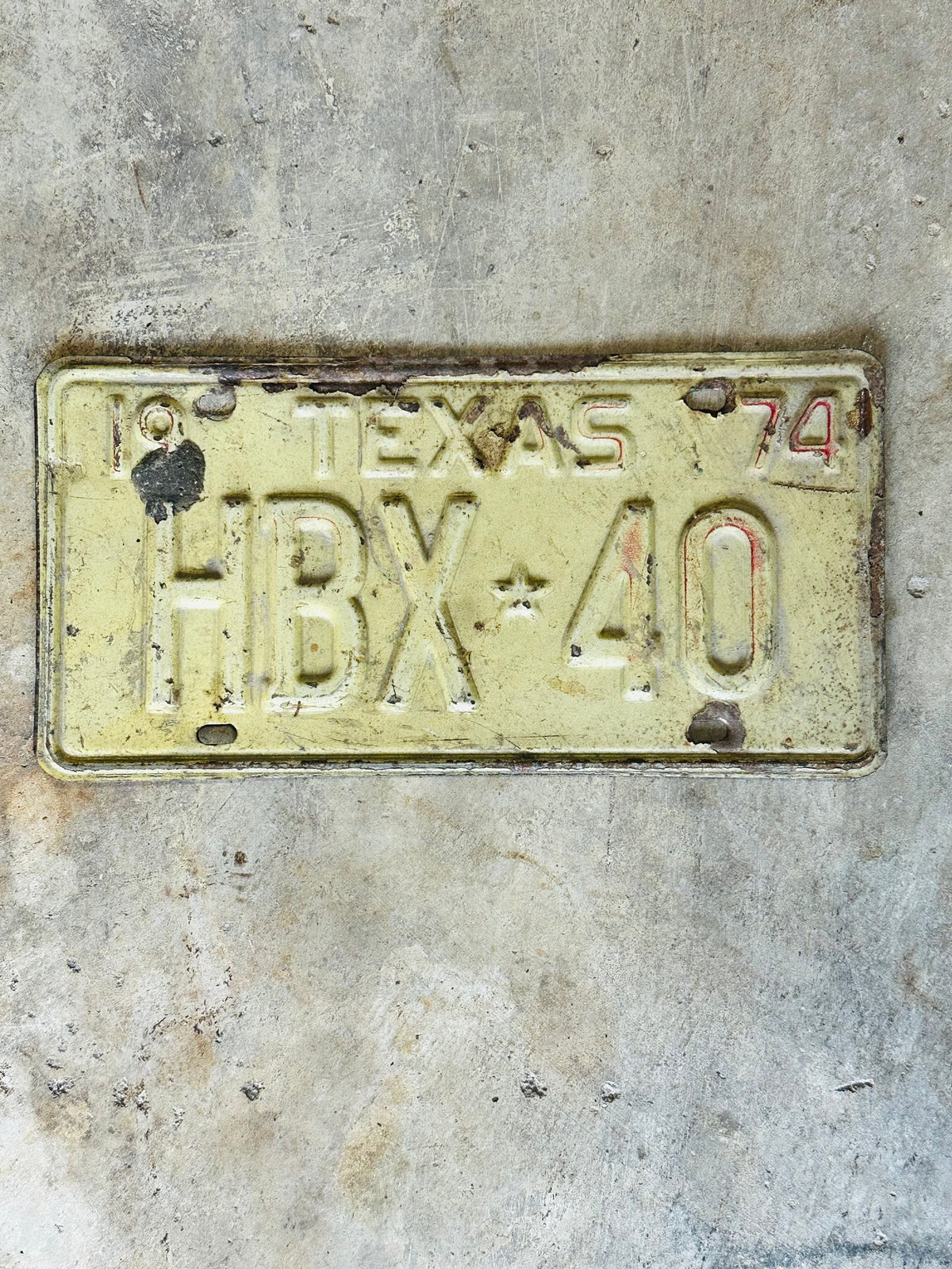 1974 Texas license plate