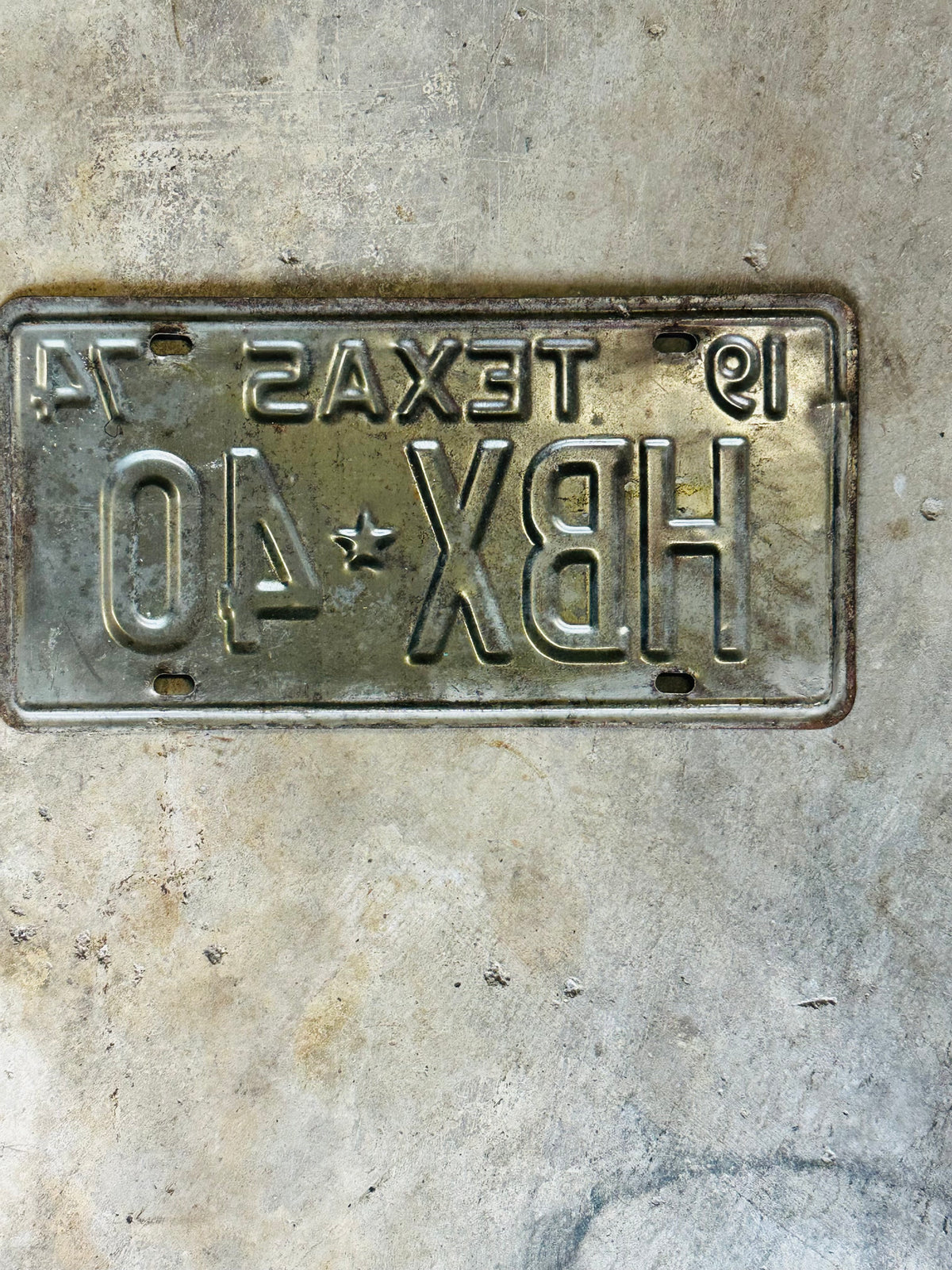 1974 Texas license plate