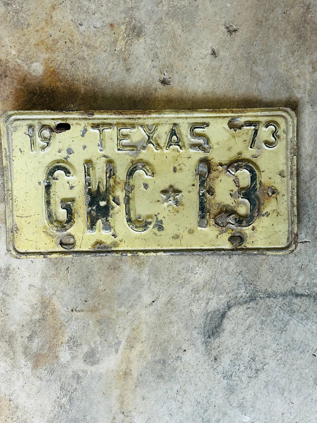 1973 Texas license plate
