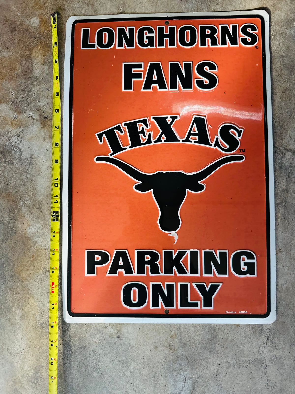 Longhorn fans parking only sign
