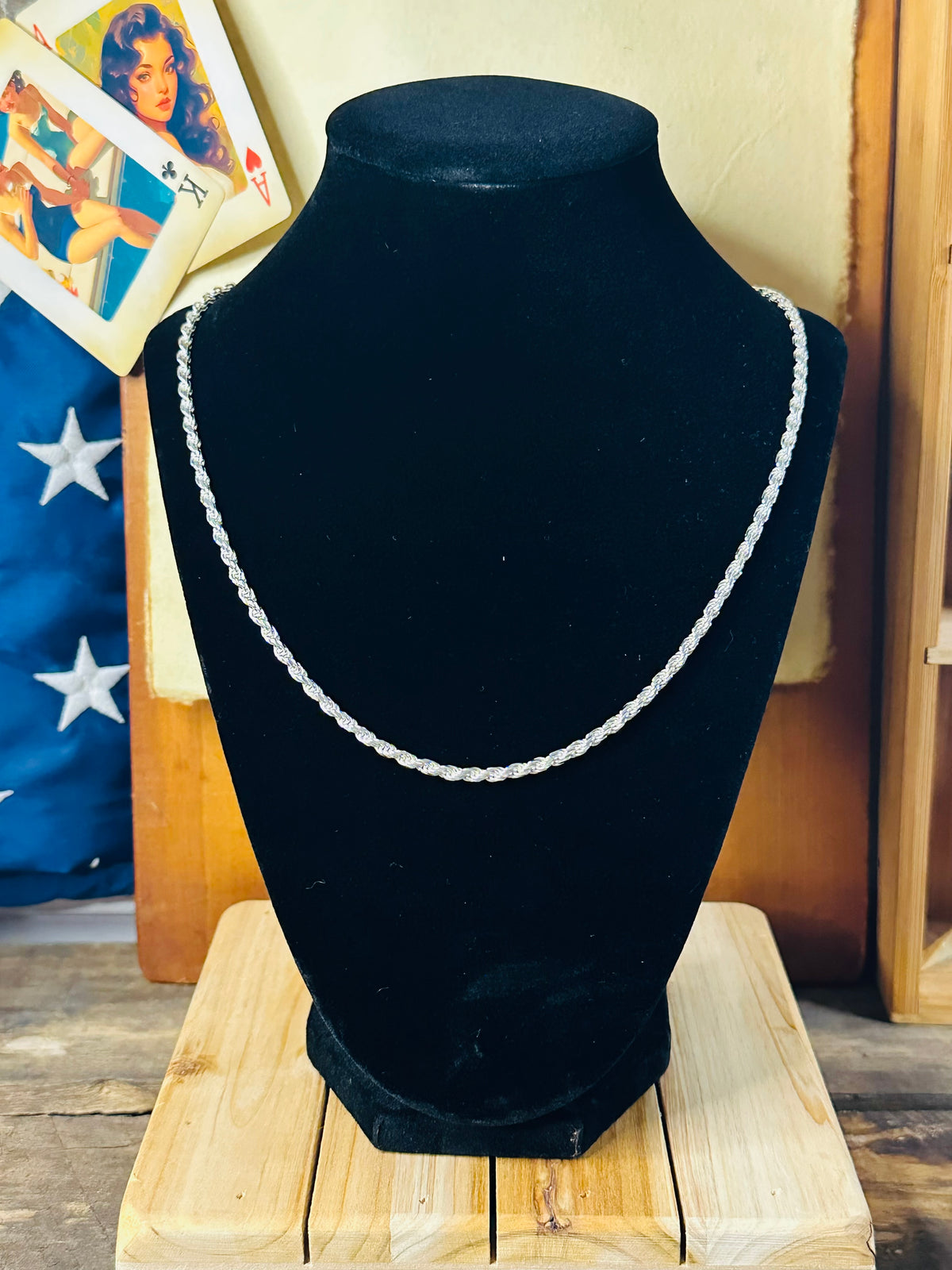 20” 3mm solid rope chain 925 #5