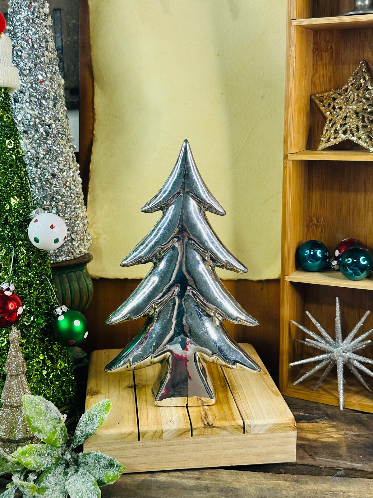 Metallic silver tree 8”  C1