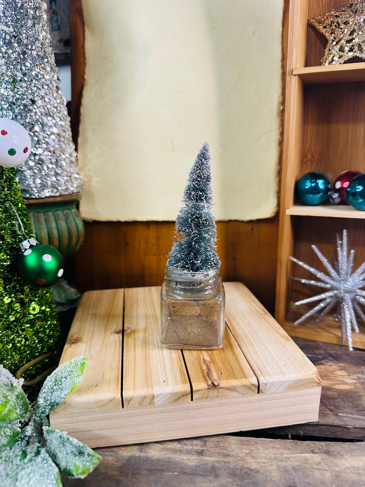 Christmas tree glass bottle 5” C9