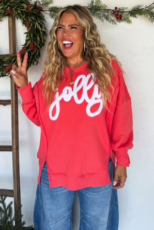Christmas Jolly Oversized Crewneck Sweatshirt