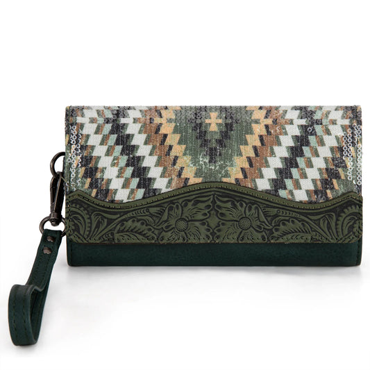 Montana West Tooled Aztec Collection Wallet