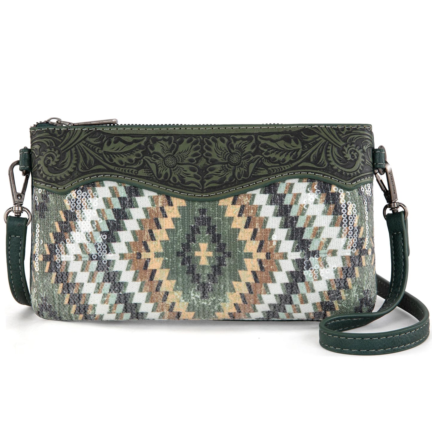 Montana West Tooled Aztec Collection Crossbody/Clutch