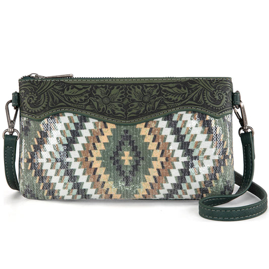 Montana West Tooled Aztec Collection Crossbody/Clutch