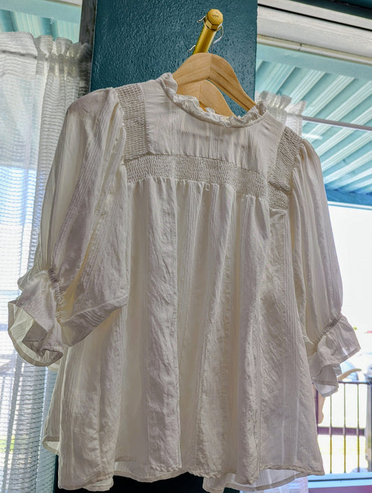 Umgee Ruffled Mock Neck Top