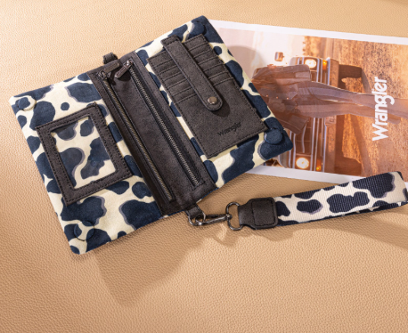 Wrangler Cow Print Soft Wallet / Wristlet / Crossbody