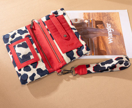 Wrangler Cow Print Soft Wallet / Wristlet / Crossbody