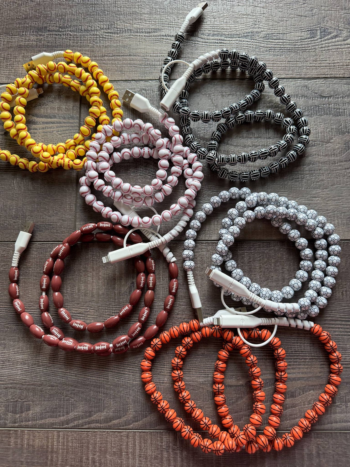 Sports Ball Phone Cord with Lightening and USB-C