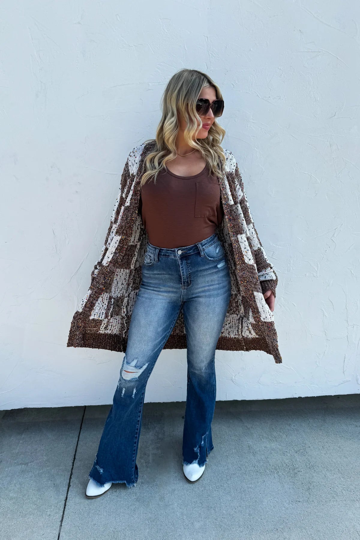 Checkered Miley Dot Cardigan