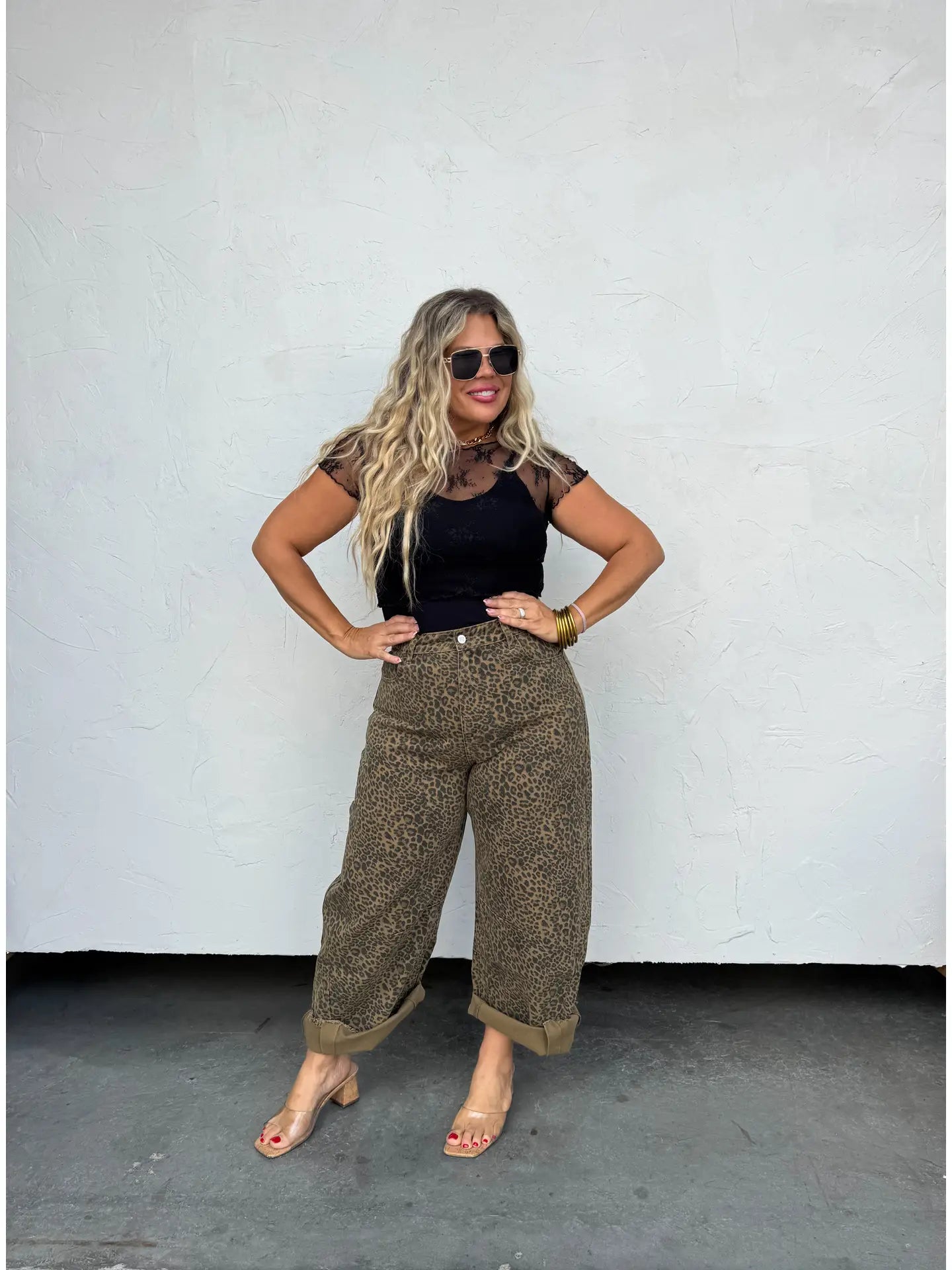 Blakely Cheetah Barrel Jeans