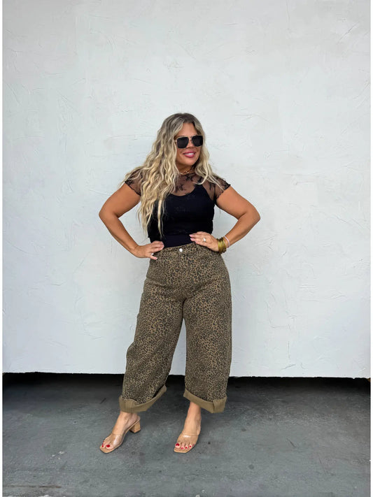 Blakely Cheetah Barrel Jeans
