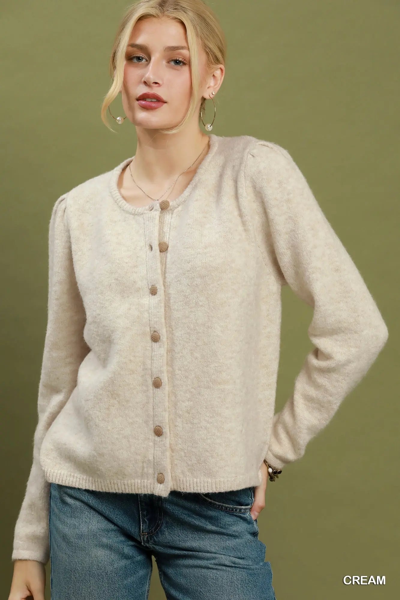 Soft Knit Button Front Cardigan Sweater