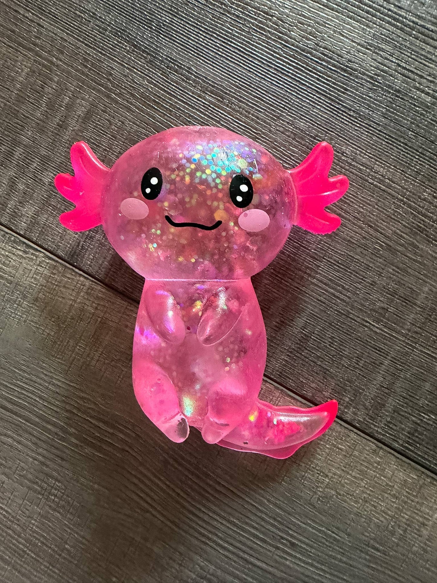 Squishy Squish Glitter Axolotl Stress Toy