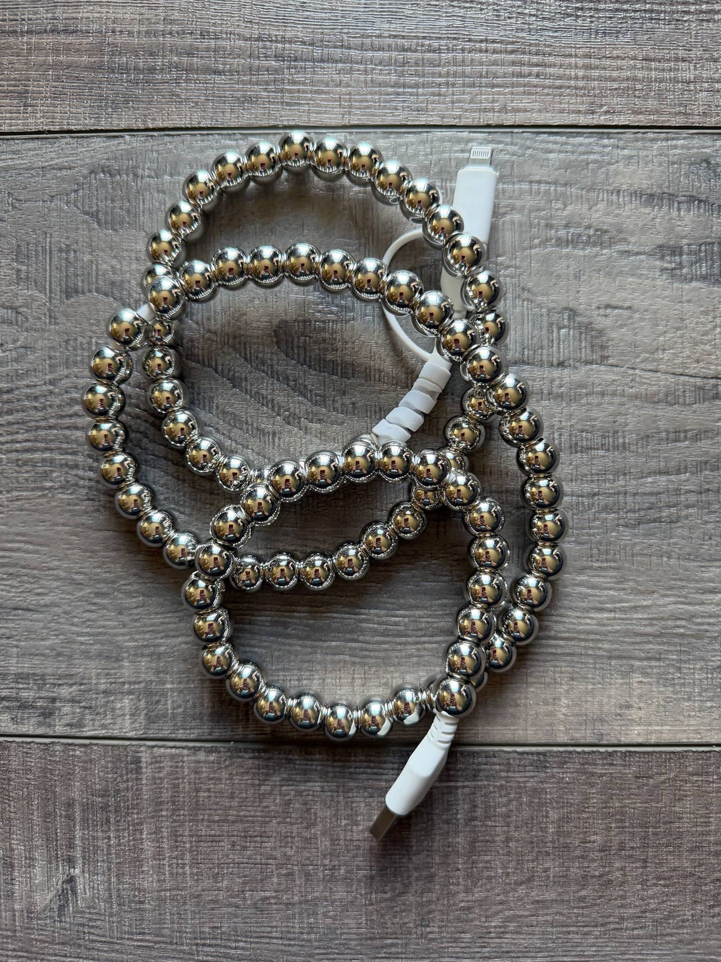 Beaded Phone Charger with Lightning & USB-C Cable