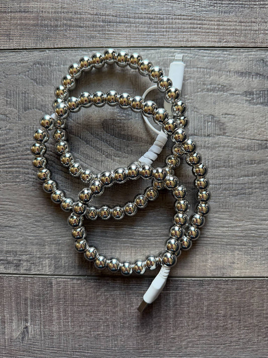Beaded Phone Charger with Lightning & USB-C Cable