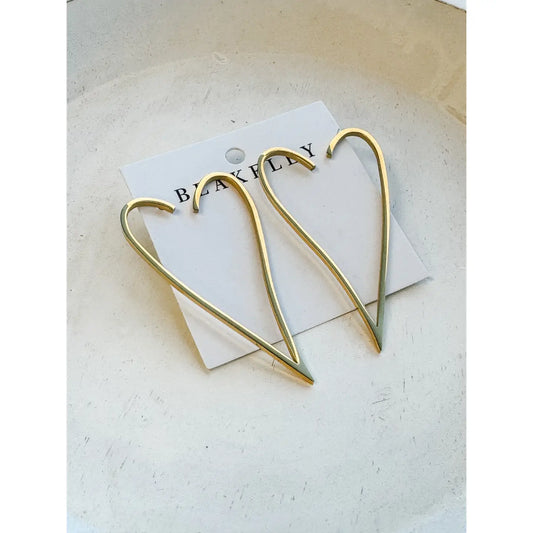 Big Gold Heart Earrings