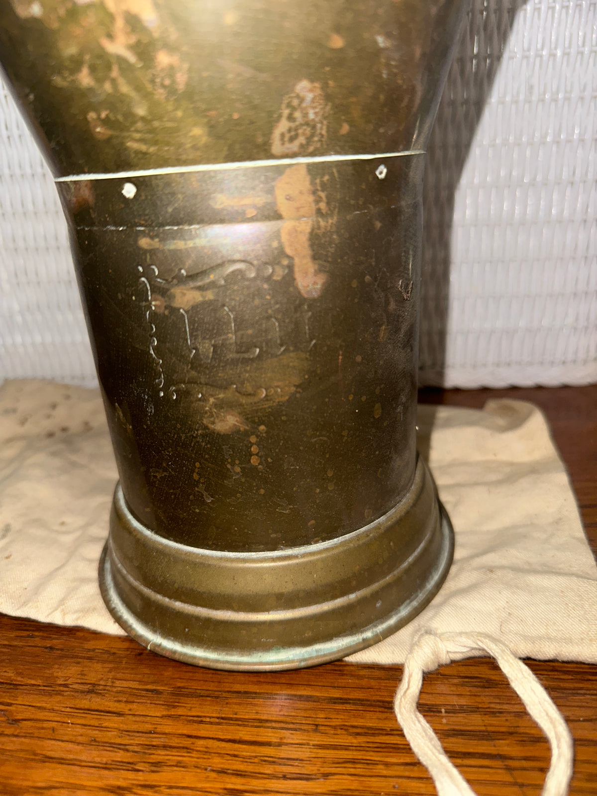 vintage brass / copper 1 liter measuring pitcher